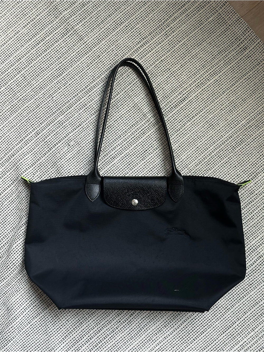 Longchamp Le Pliage Green L Tote Bag Black